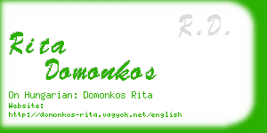rita domonkos business card